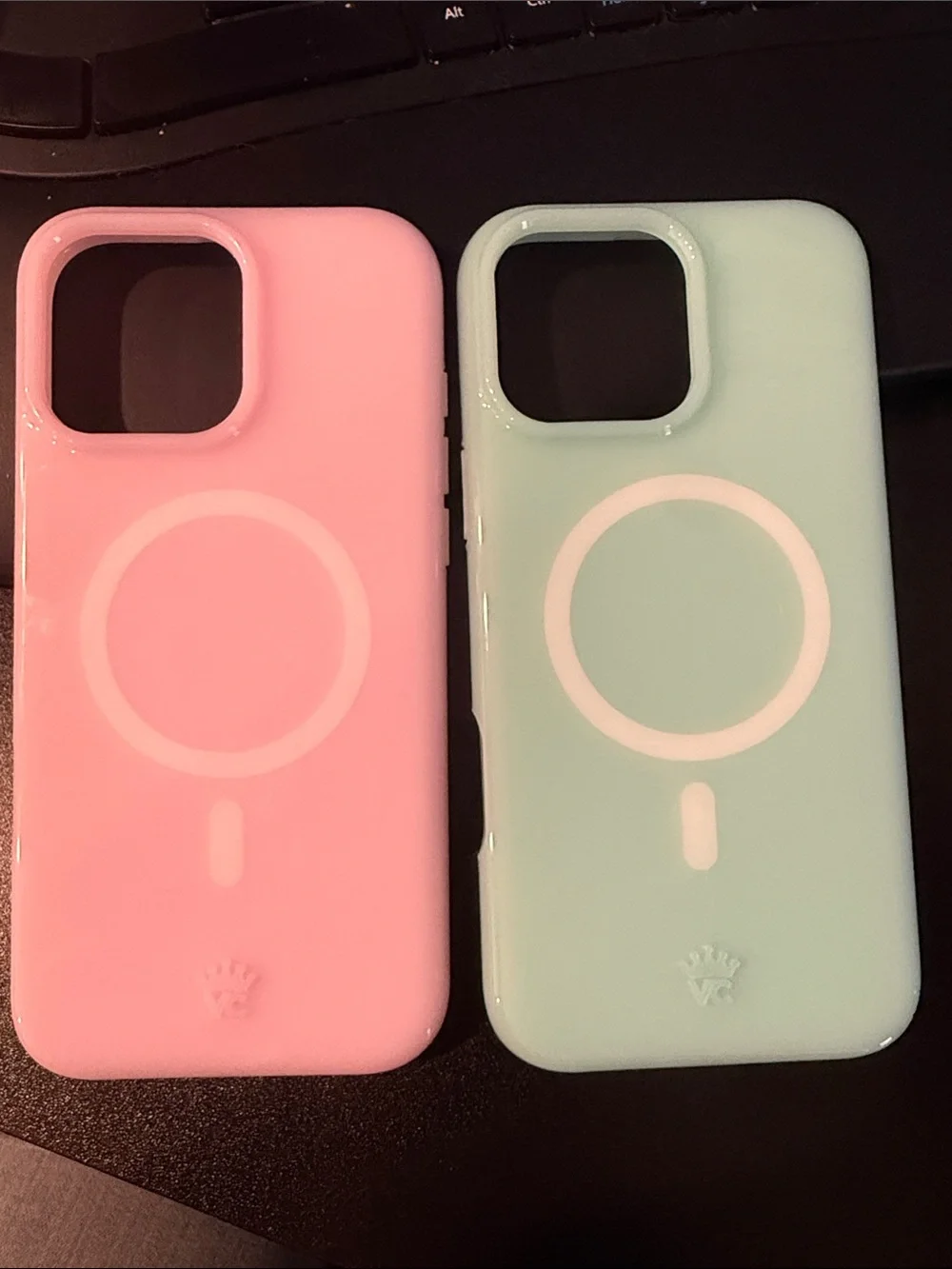 Pink and Mint iPhone 16 pro max case